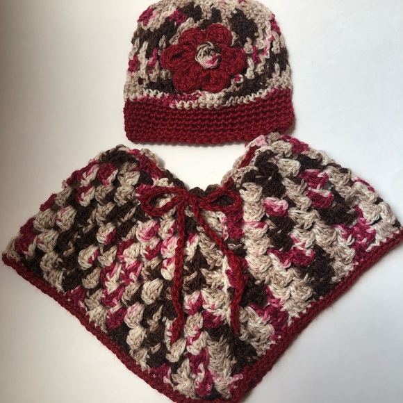 Baby Poncho and Hat Set Size 6-12M Ready To ship - Picture 1 of 5